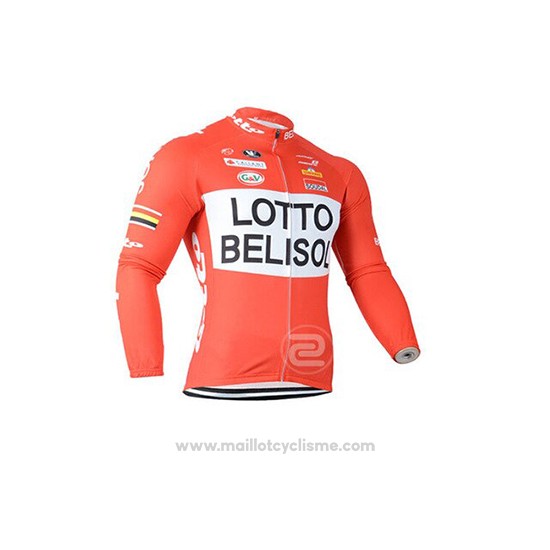 2019 Maillot Cyclisme Lotto Soudal Orange Blanc Manches Longues et Cuissard